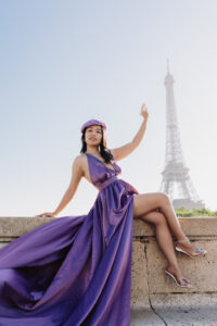 Purple V Cleavage Flying Dress (F-81)