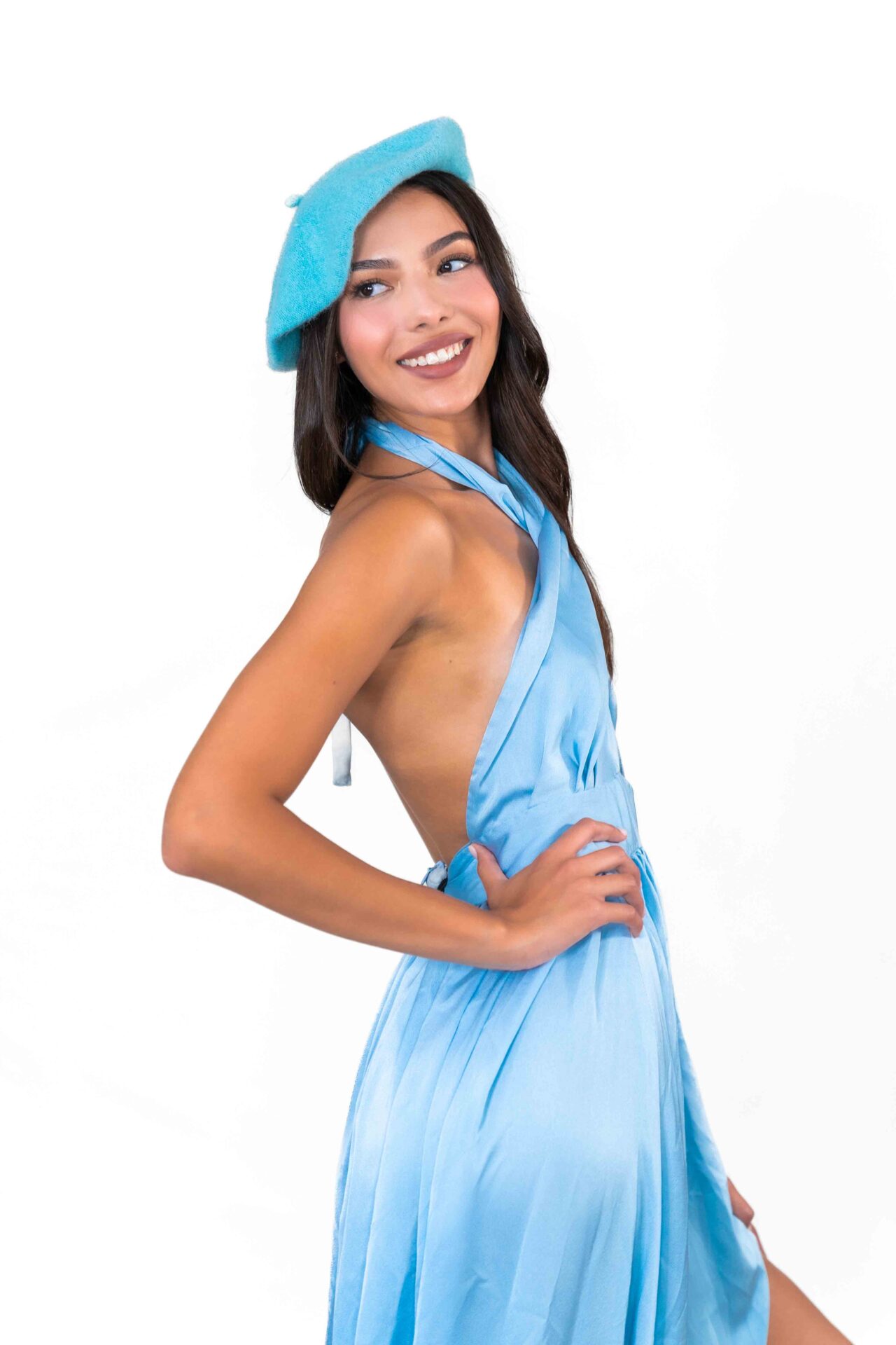 Baby Blue Cross Neck Flying Dress