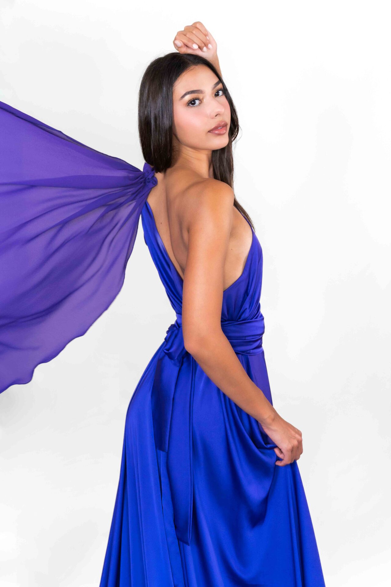 Indigo One Shoulder Flying Dress