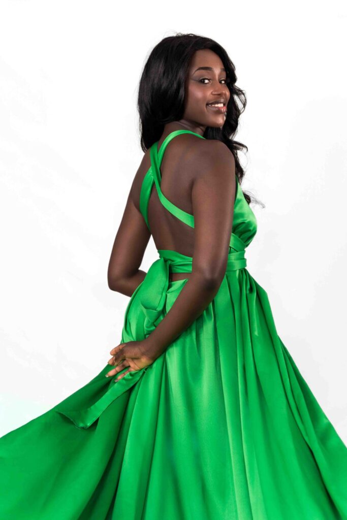 Green V Cleavage Flying Dress