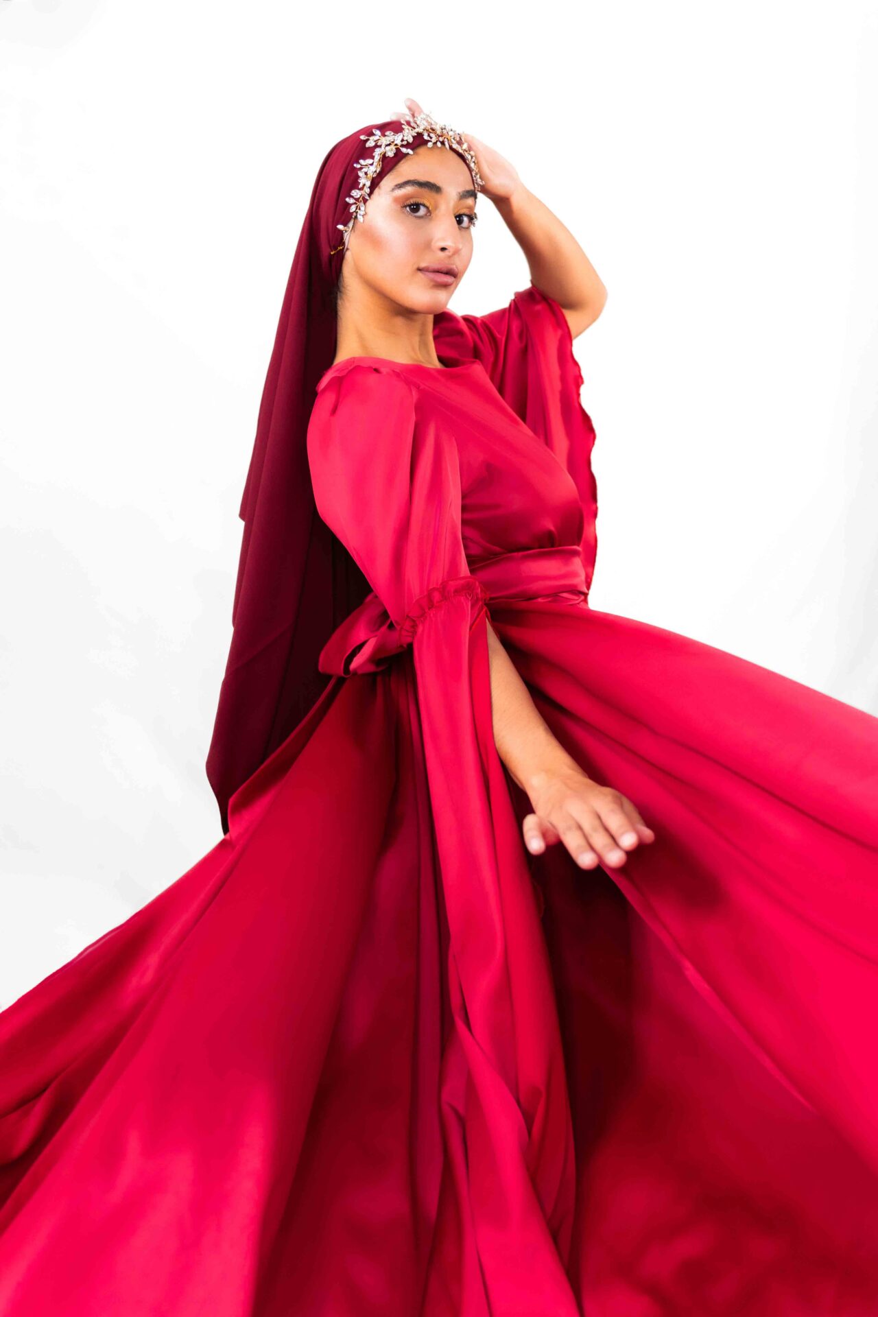 Red Covered Flying Dress