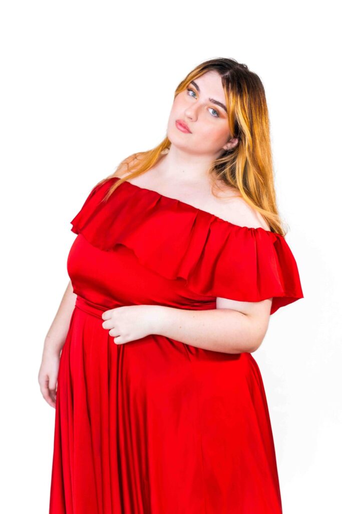 Red Off Shoulder Flying Dress