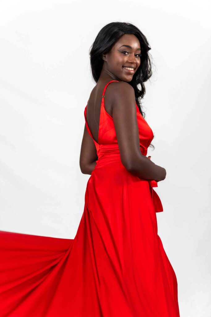 Red Satin Flying Dress