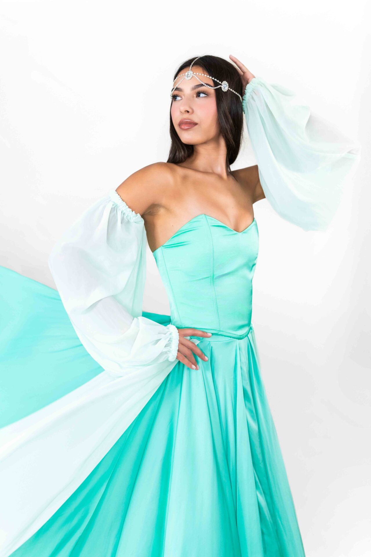 Turquoise Corset Top Jasmine Flying Dress