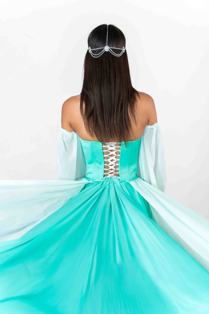 Turquoise Corset Top Jasmine Flying Dress