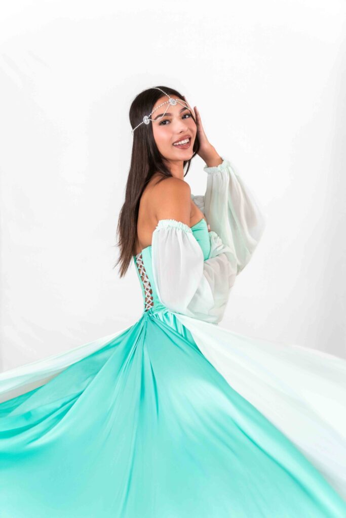 Turquoise Corset Top Jasmine Flying Dress