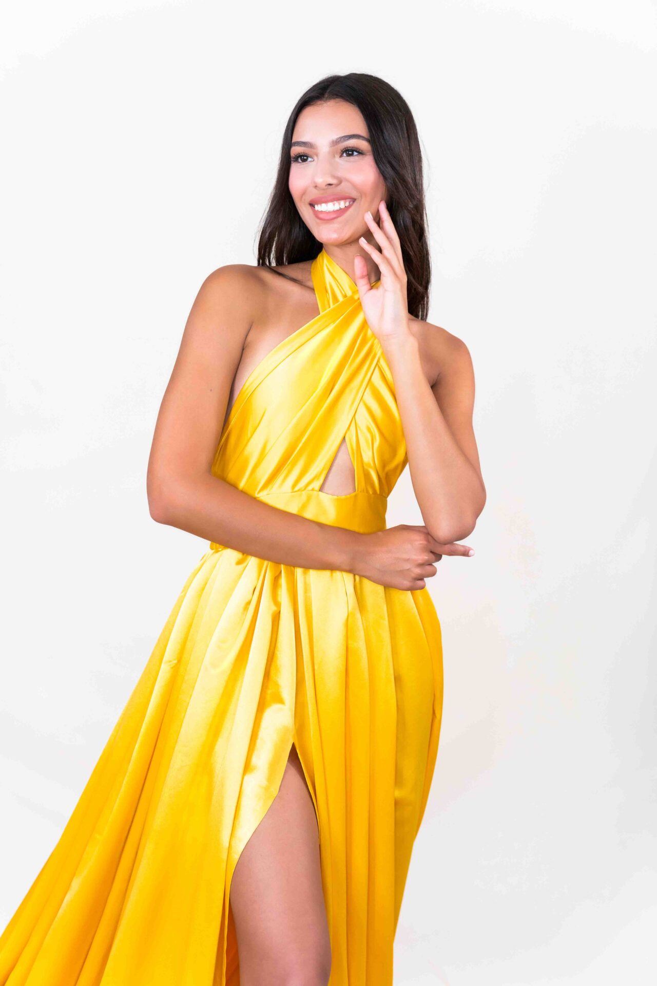 Yellow Cross Neck Flying Dress