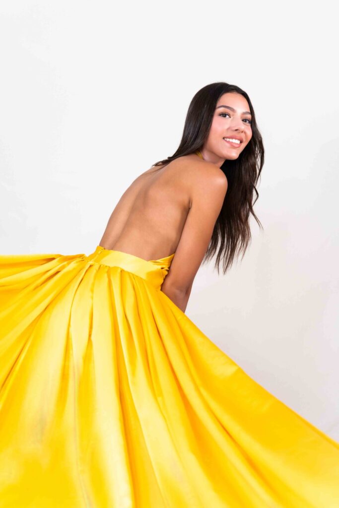 Yellow Cross Neck Flying Dress