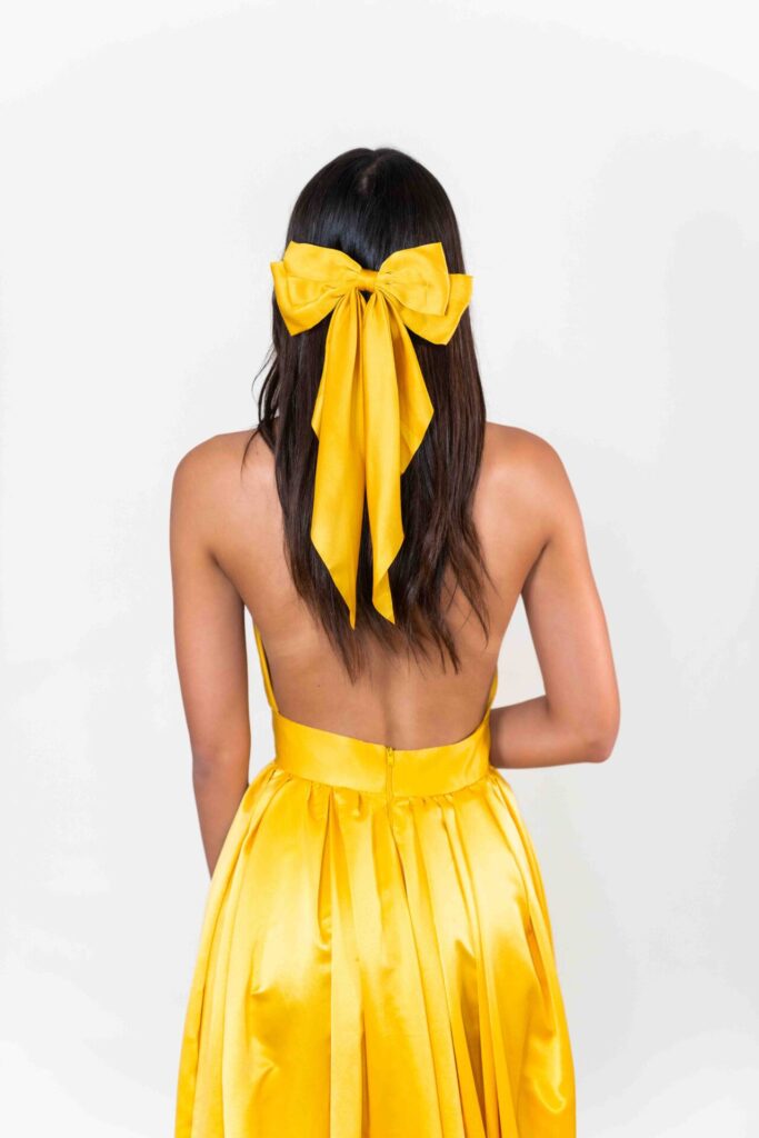 Yellow Cross Neck Flying Dress