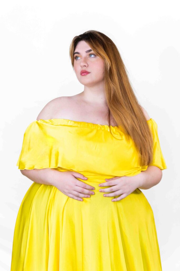 Yellow Off Shoulder Flying Dress