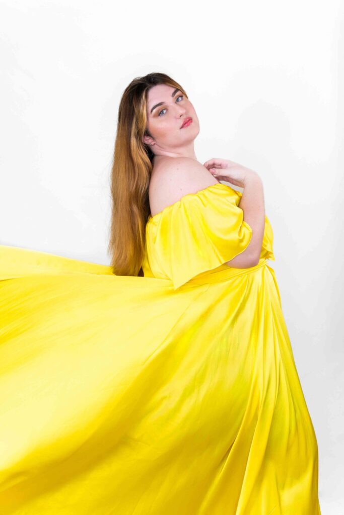 Yellow Off Shoulder Flying Dress