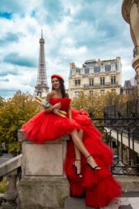 Red Dress for photoshoot Paris