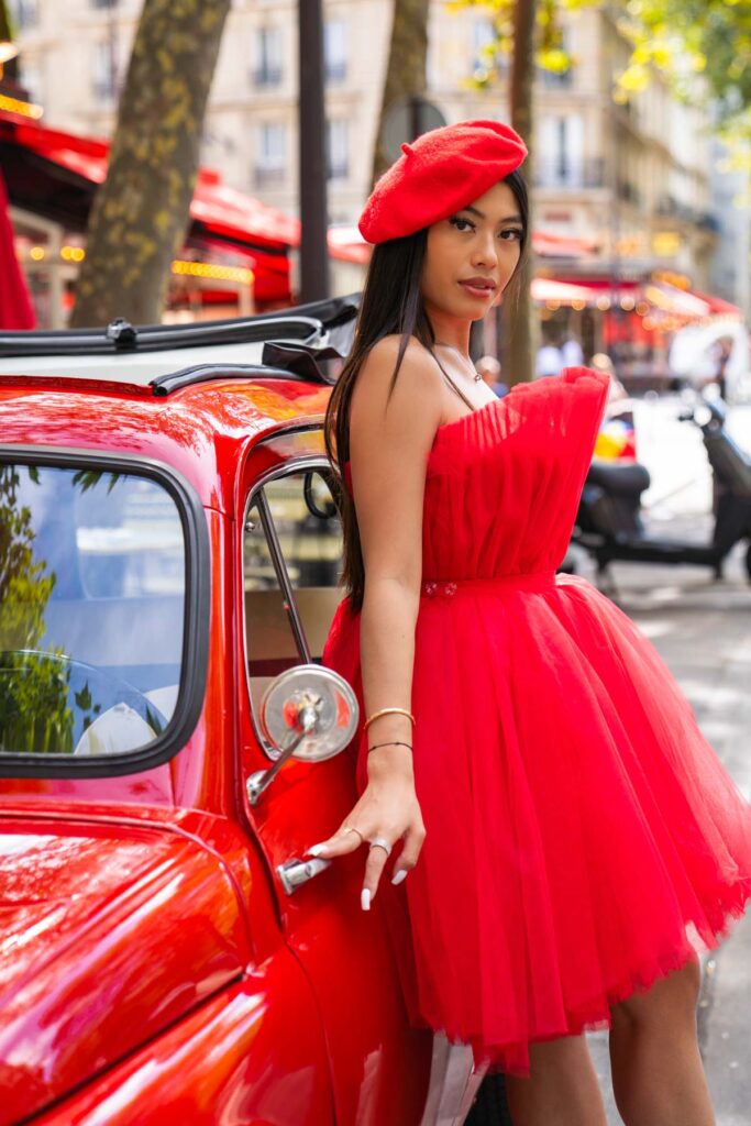 Red Dress for photoshoot Paris