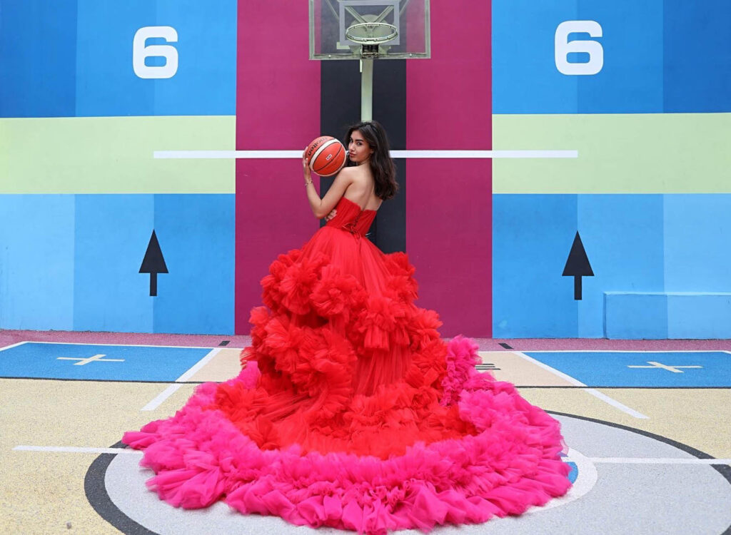 Red and Pink Luxury Dress