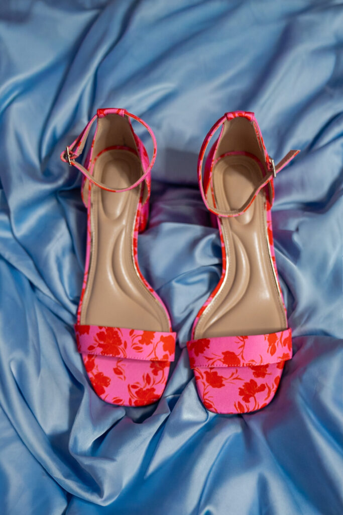 Red and pink shoes