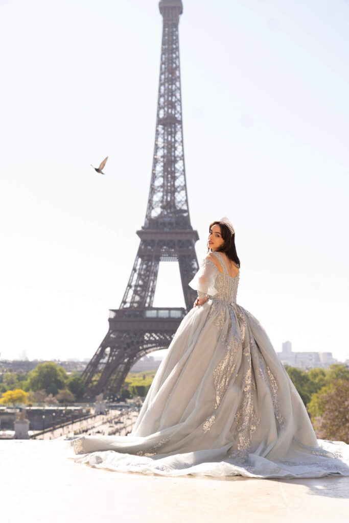 Blue and Silver Quinceanera Dress