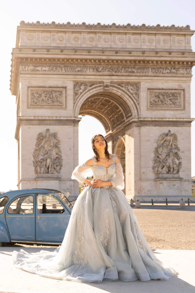 Blue and Silver Quinceanera Dress
